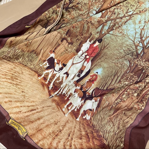 RARE vintage novelty trench by fox run “The Hunt” sz small-medium - Picture 2 of 6